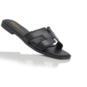 111. Black H Sandals